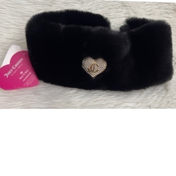 NWT Juicy Couture JC Headband wrap Scarf Faux Fur Soft Warm Ski Scarf New - Picture 1 of 6